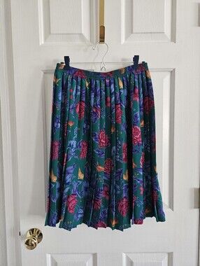 NWT Vintage Alfred Dunner Pleated Floral Midi Skirt